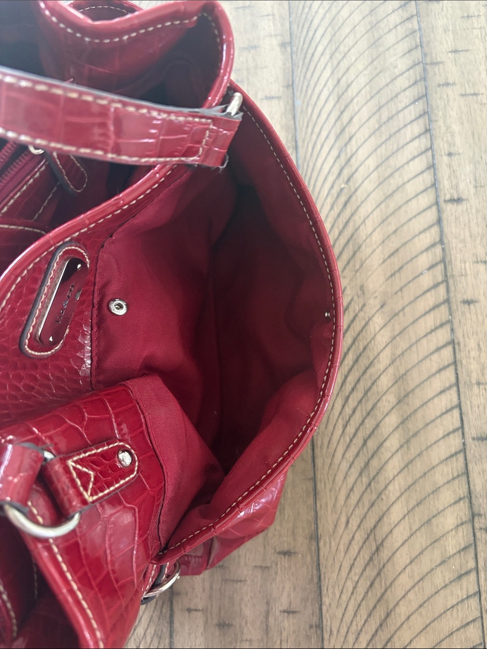 liz & co. Red Croc-Embossed Shoulder Bag with Matching Wallets - Picture 13 of 16